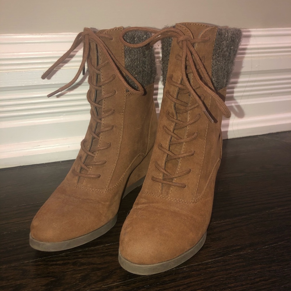 Madden Girl Lace Up Heeled Boots